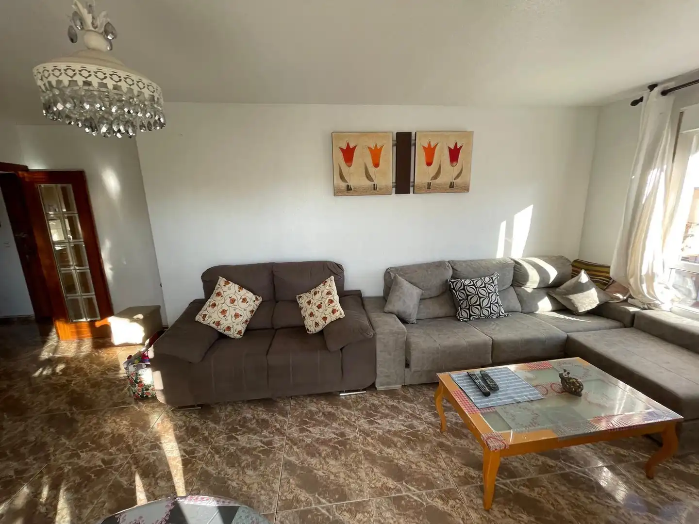 Living room of Flat for sale in Águilas  with Air Conditioner, Furnished and Balcony