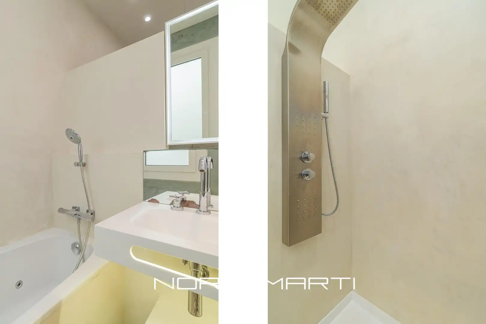 Badezimmer von Wohnung zur Miete in Barcelona mit Klimaanlage, Heizung und Privatgarten