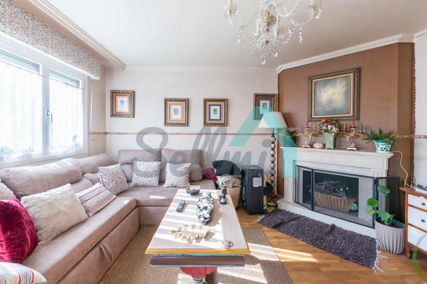 Wohnzimmer von Wohnung zur untervermieten in Siero mit Heizung, Privatgarten und Parkett