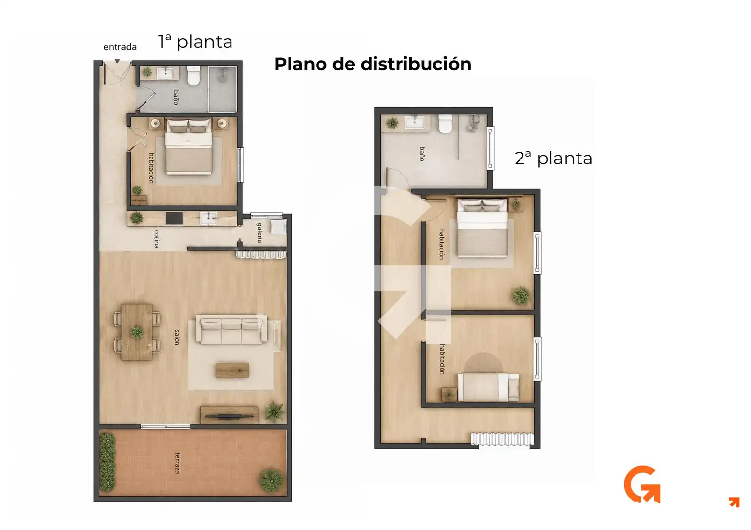 Dachboden zum Verkauf in Vilanova i la Geltrú mit Klimaanlage, Heizung und Terrasse