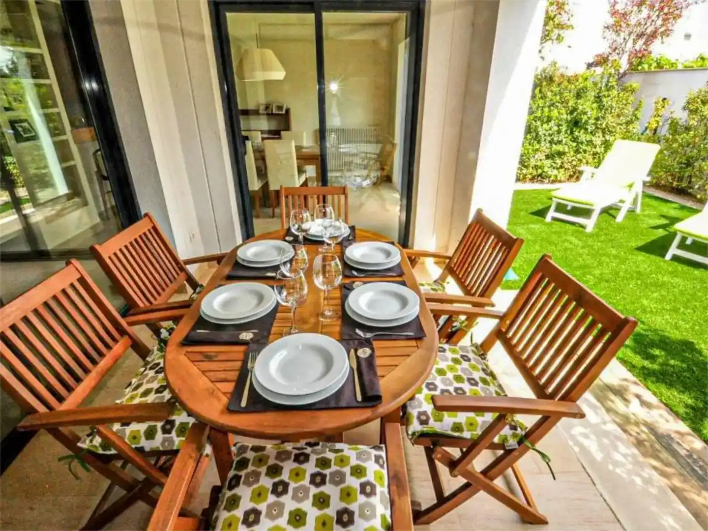 Terraza de Casa o chalet de alquiler en Cambrils con Aire acondicionado, Jardín privado y Piscina