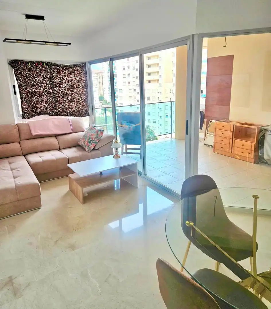 Living room of Flat for sale in Villajoyosa / La Vila Joiosa  with Air Conditioner, Private garden and Terrace