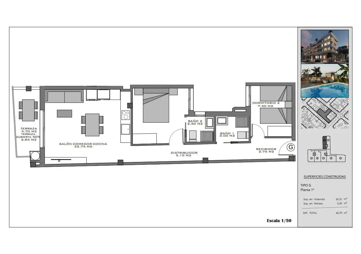 Apartamento con terraza en venta en Santa Pola ciudad, imagen 22