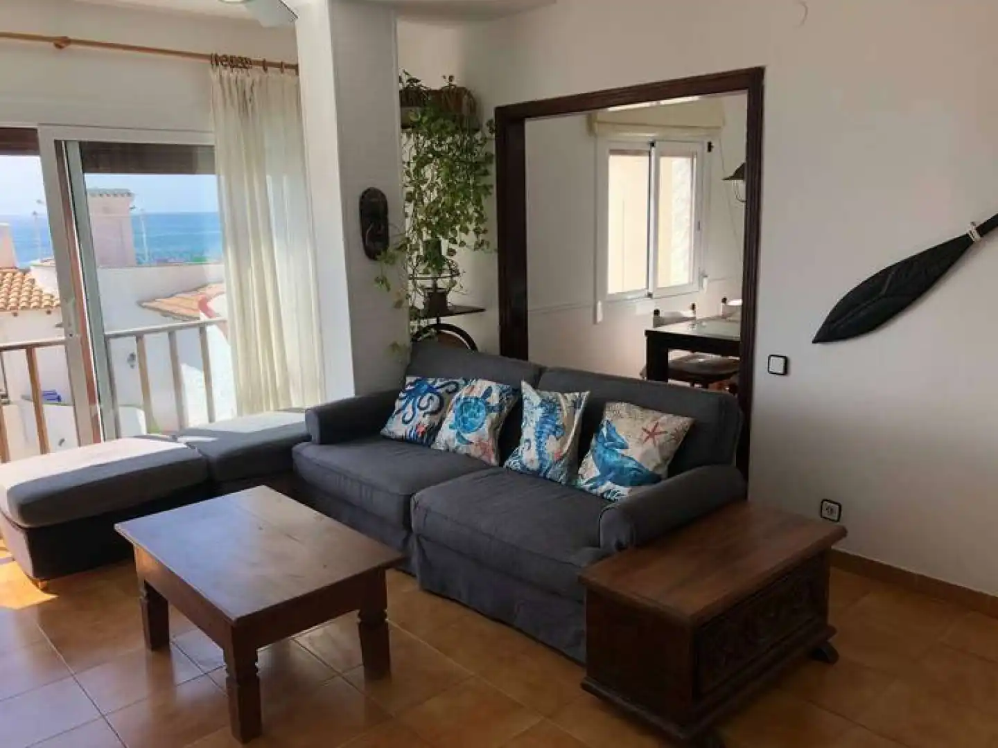 Wohnzimmer von Wohnungen zur untervermieten in Sitges mit Klimaanlage, Terrasse und Möbliert
