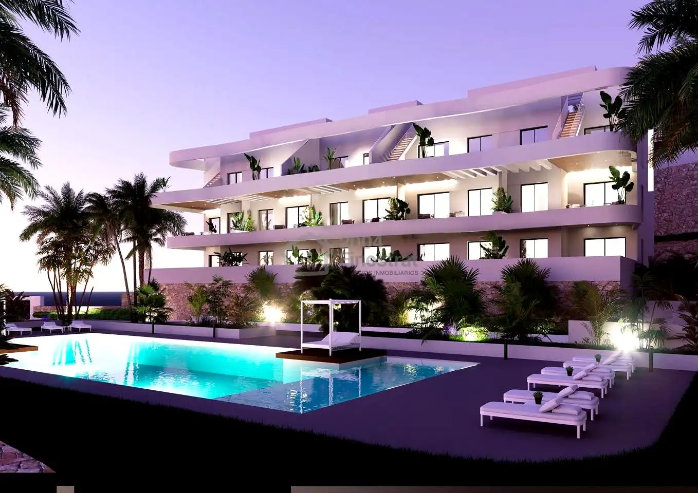 Vista exterior de Planta baja en venta en Finestrat con Terraza y Piscina comunitaria