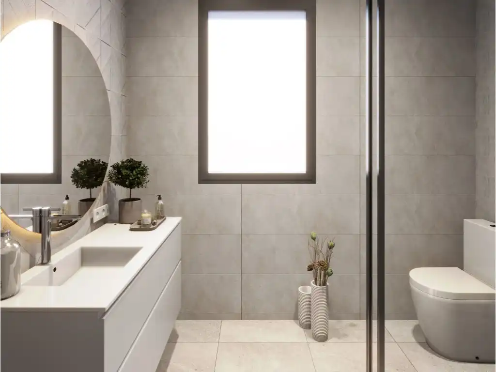 Bany de Apartament en venda en Finestrat amb Jardí privat i Piscina