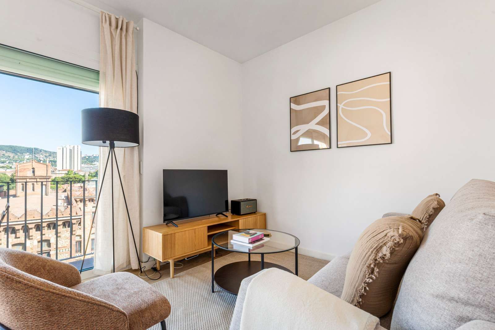 Sala d'estar de Apartament per a compartir en  Barcelona Capital amb Aire condicionat i Terrassa