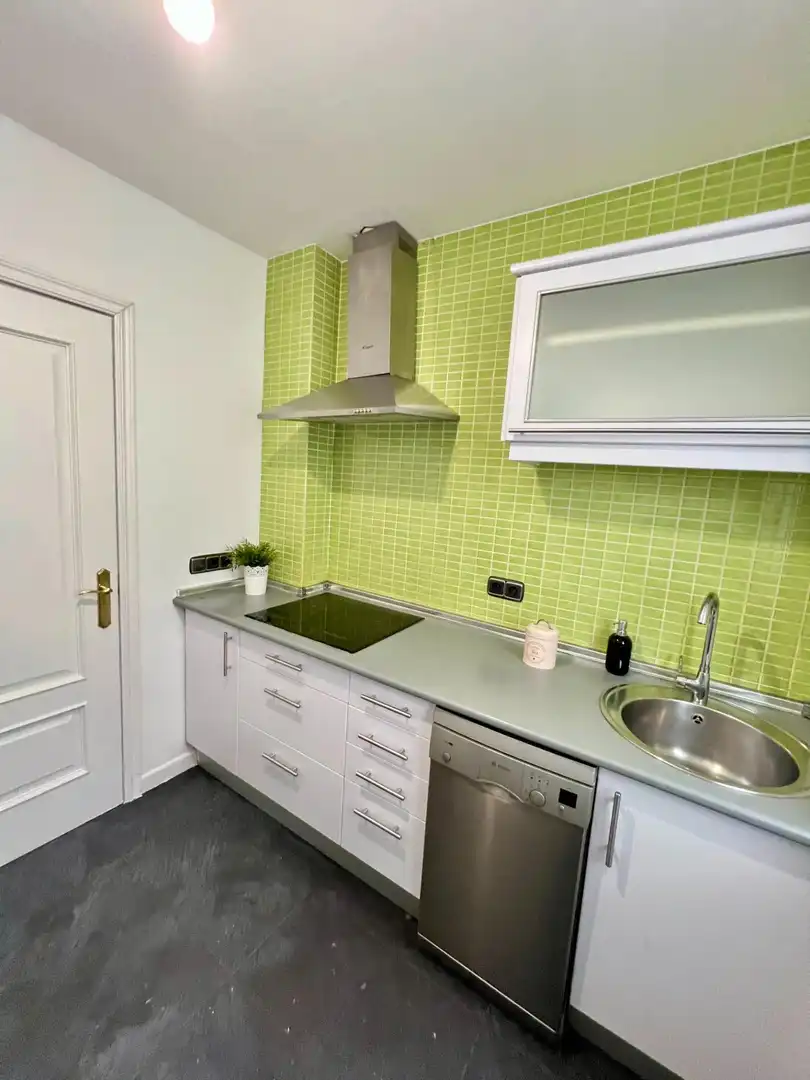 Cuina de Apartament de lloguer en Madrid amb Aire condicionat i Calefacció