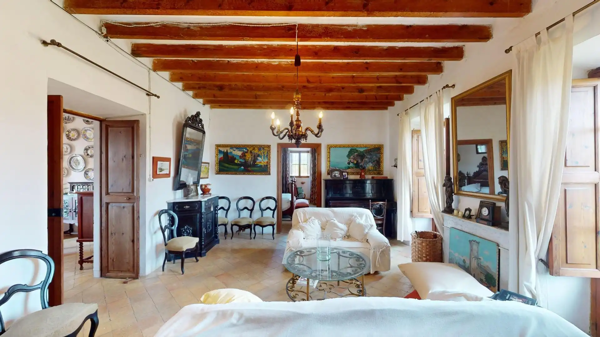 Wohnzimmer von Country house zum Verkauf in  Palma de Mallorca mit Privatgarten, Terrasse und Abstellraum