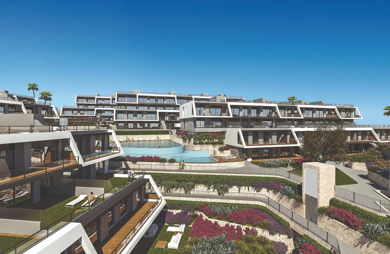 Außenansicht von Erdgeschoss zum Verkauf in Santa Pola mit Klimaanlage, Heizung und Privatgarten