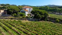 Vista exterior de Finca rústica en venda en Alella amb Jardí privat, Terrassa i Traster
