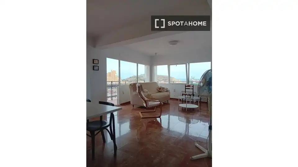 Sala d'estar de Pis de lloguer en Alicante / Alacant amb Aire condicionat, Calefacció i Moblat