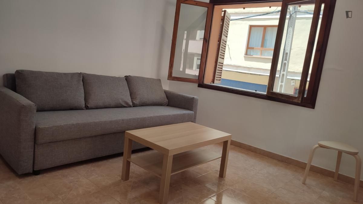 Sala d'estar de Apartament de lloguer en  Palma de Mallorca amb Aire condicionat, Moblat i Forn