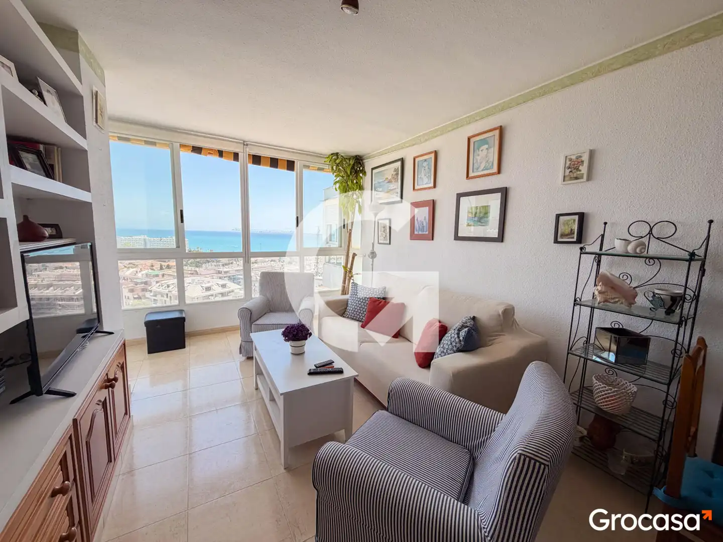 Sala de estar de Piso en venta en Benalmádena con Aire acondicionado, Jardín privado y Terraza
