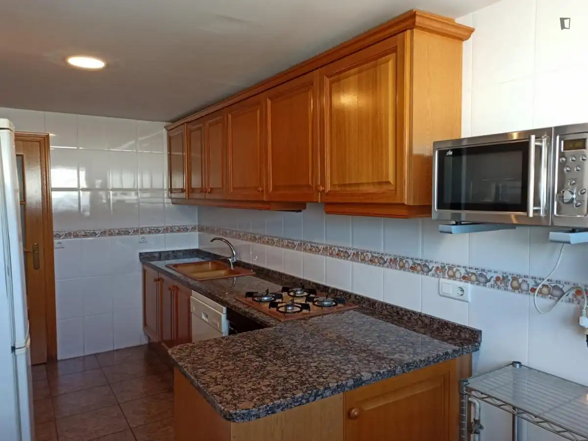 Cuina de Apartament per a compartir en Valencia amb Aire condicionat, Moblat i Forn