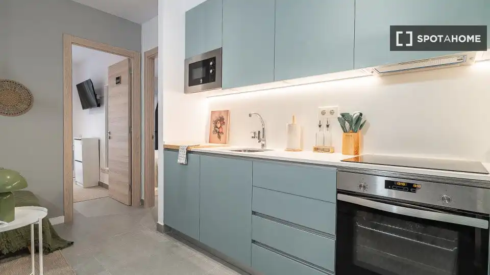 Cocina de Piso para compartir en Barcelona con Aire acondicionado, Calefacción y Terraza