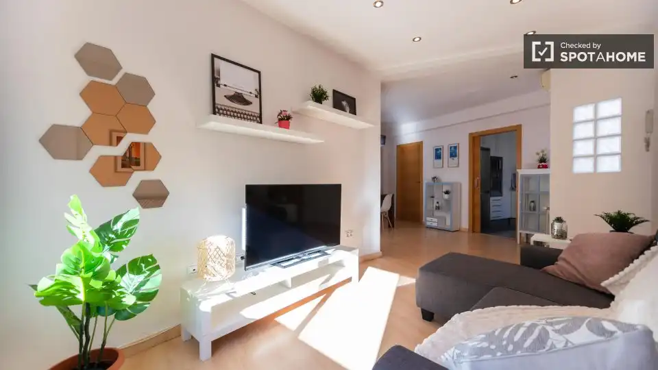 Sala de estar de Piso de alquiler en Valencia con Aire acondicionado, Calefacción y Amueblado