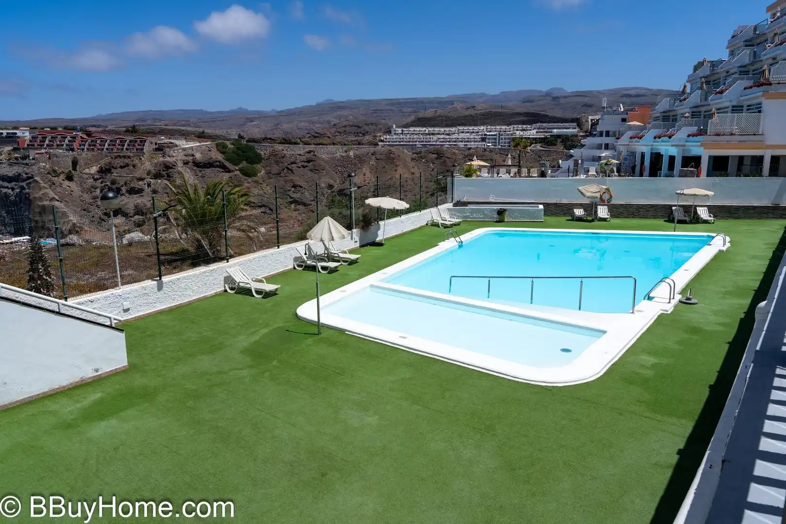 Schwimmbecken von Wohnungen zur Miete in Mogán mit Klimaanlage, Terrasse und Möbliert