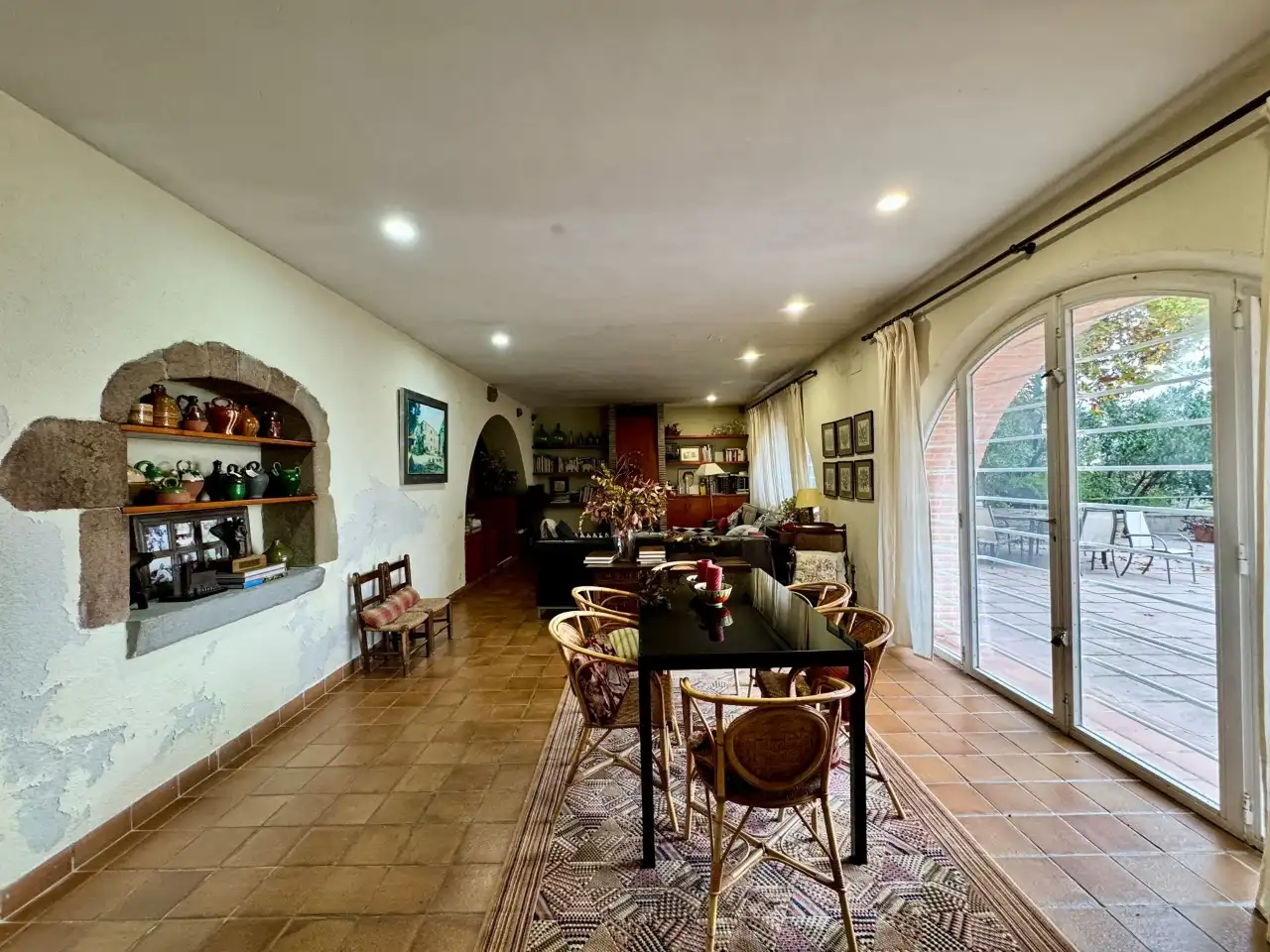 Dining room of Country homes for sale in Anglès  with Private garden, Terrace and Swimming Pool