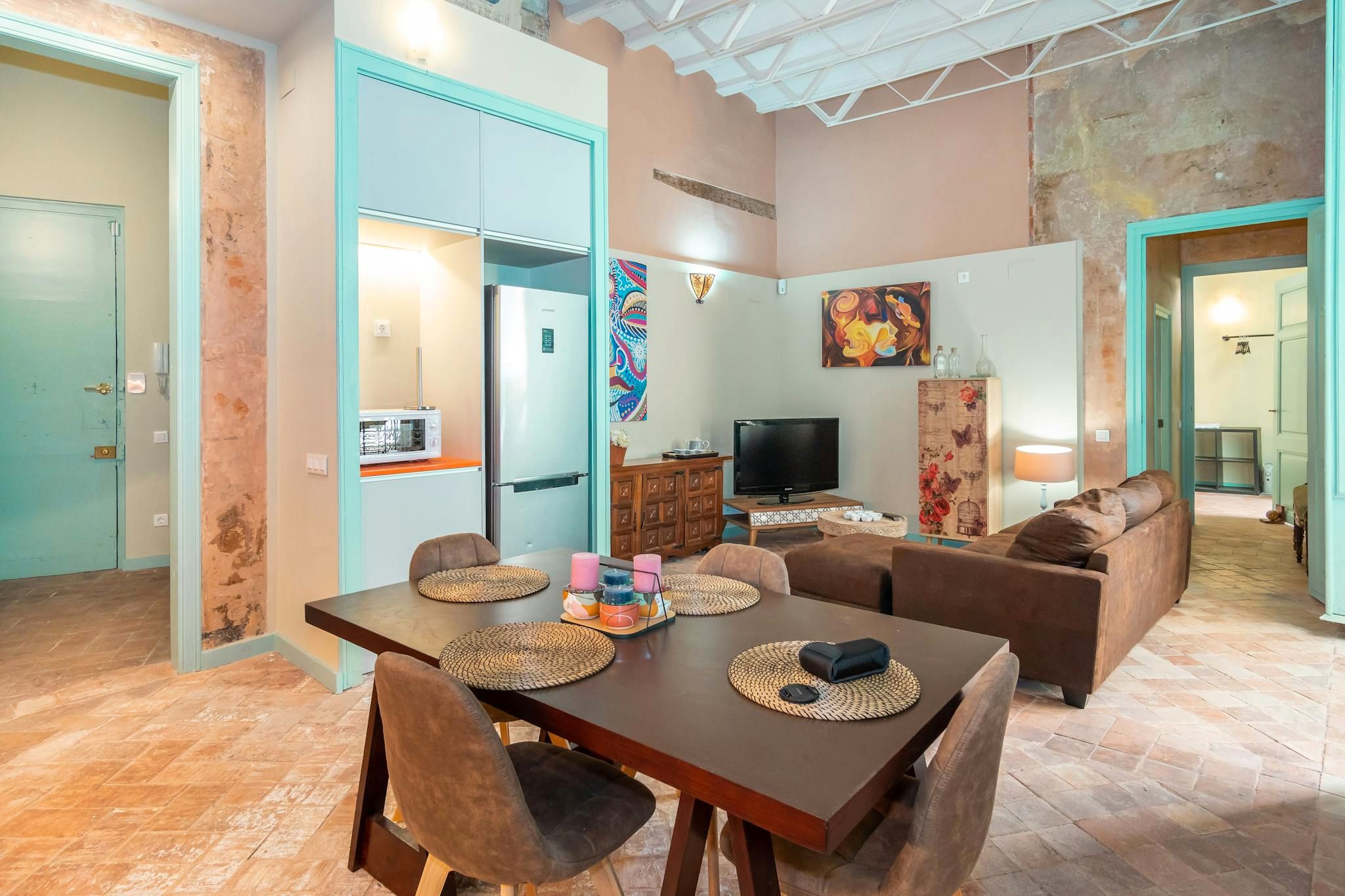 Living room of Flat to rent in  Barcelona Capital  with Furnished, Washing machine and TV