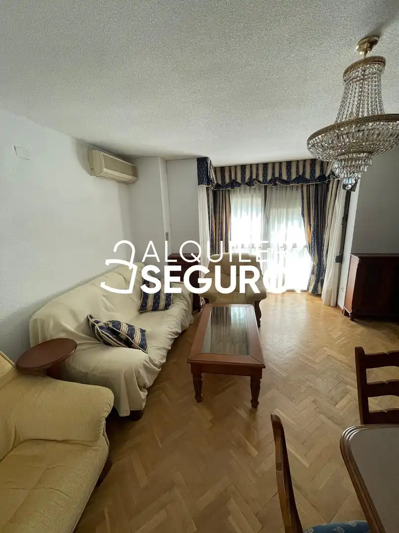 Living room of Flat for rent in Madrid  with Air Conditioner, Heating and Swimming Pool