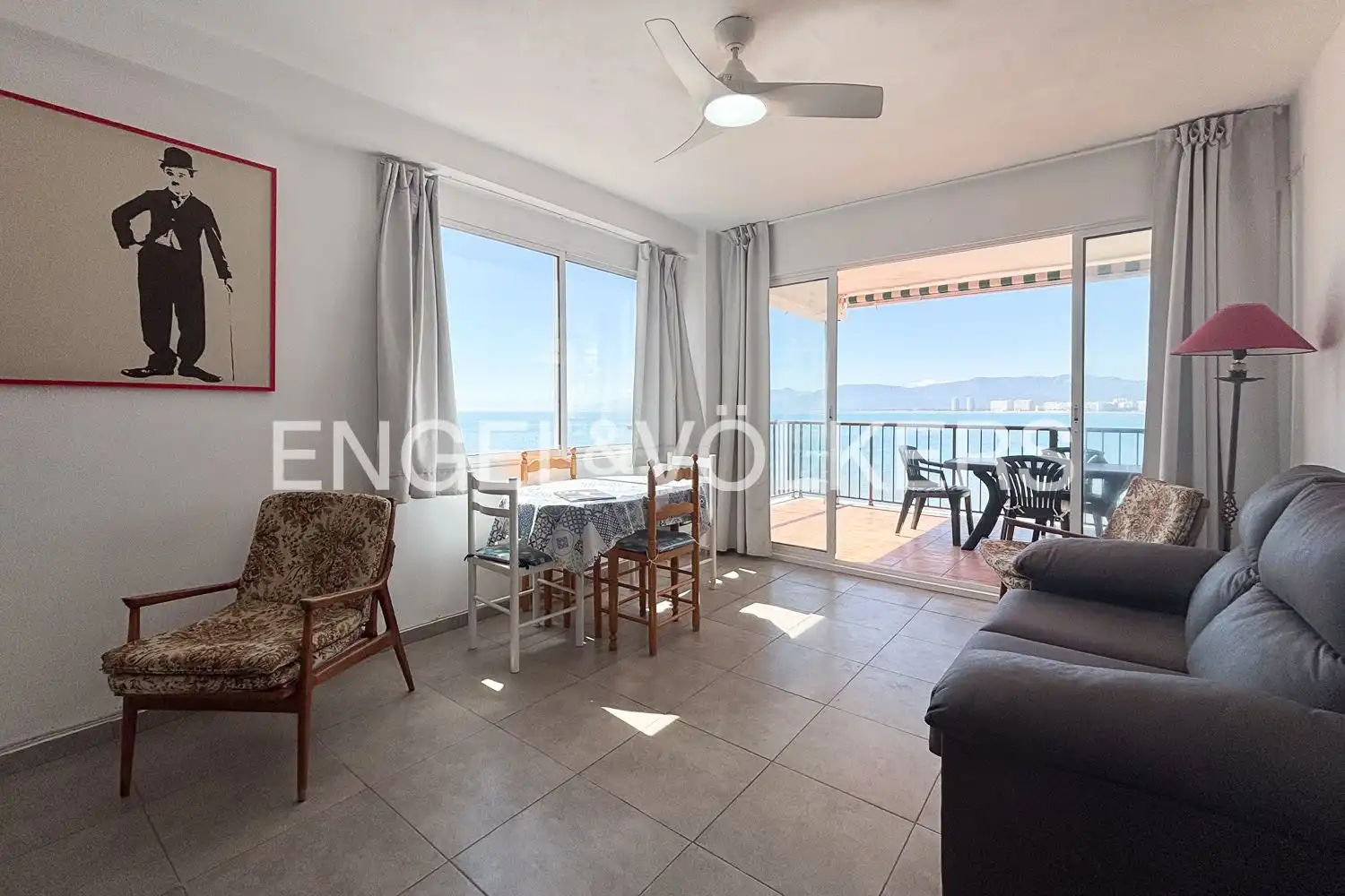 Living room of Flat for rent in Cullera  with Heating, Furnished and Balcony