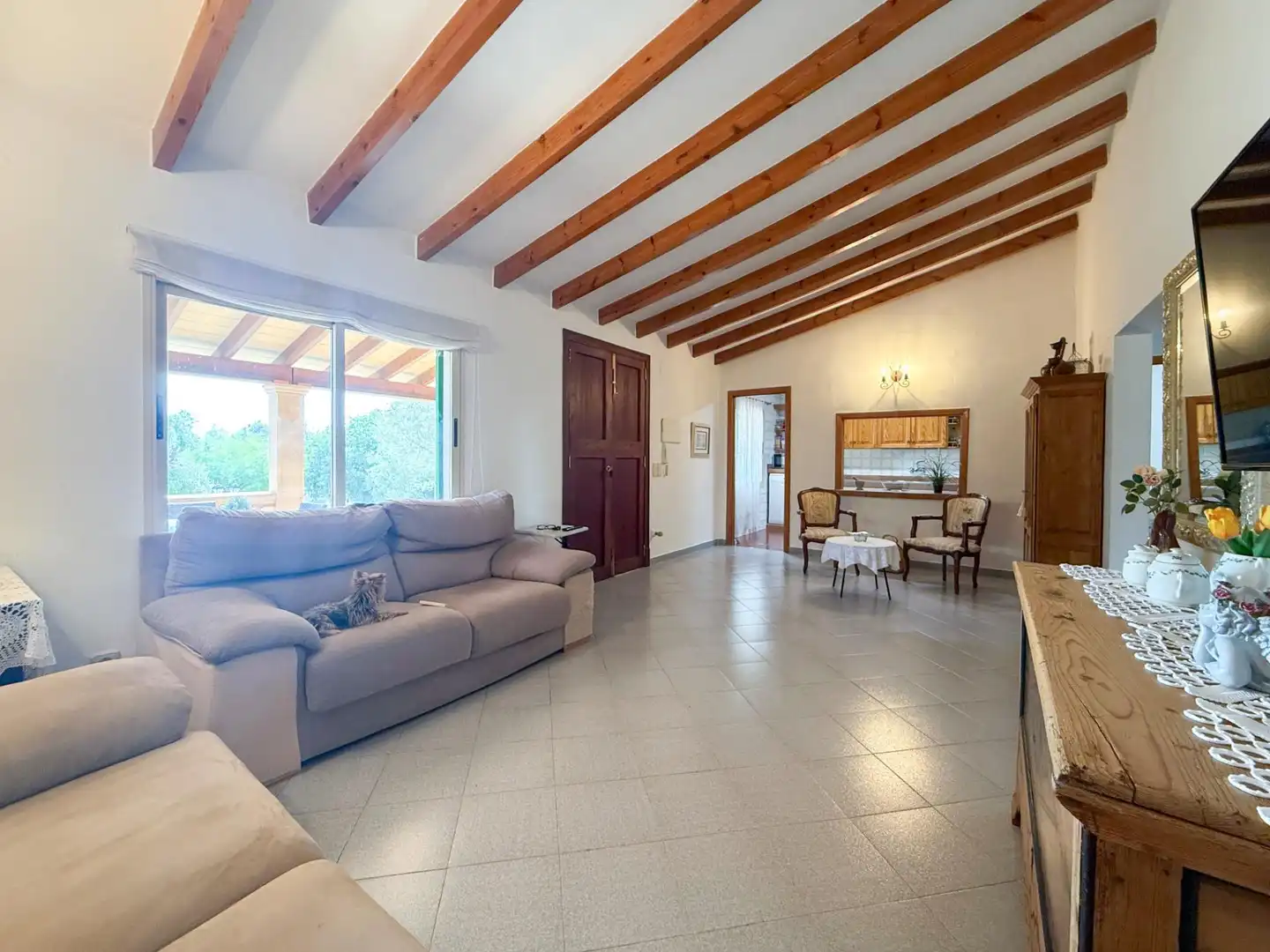 Sala de estar de Finca rústica en venta en Sencelles con Aire acondicionado, Jardín privado y Terraza