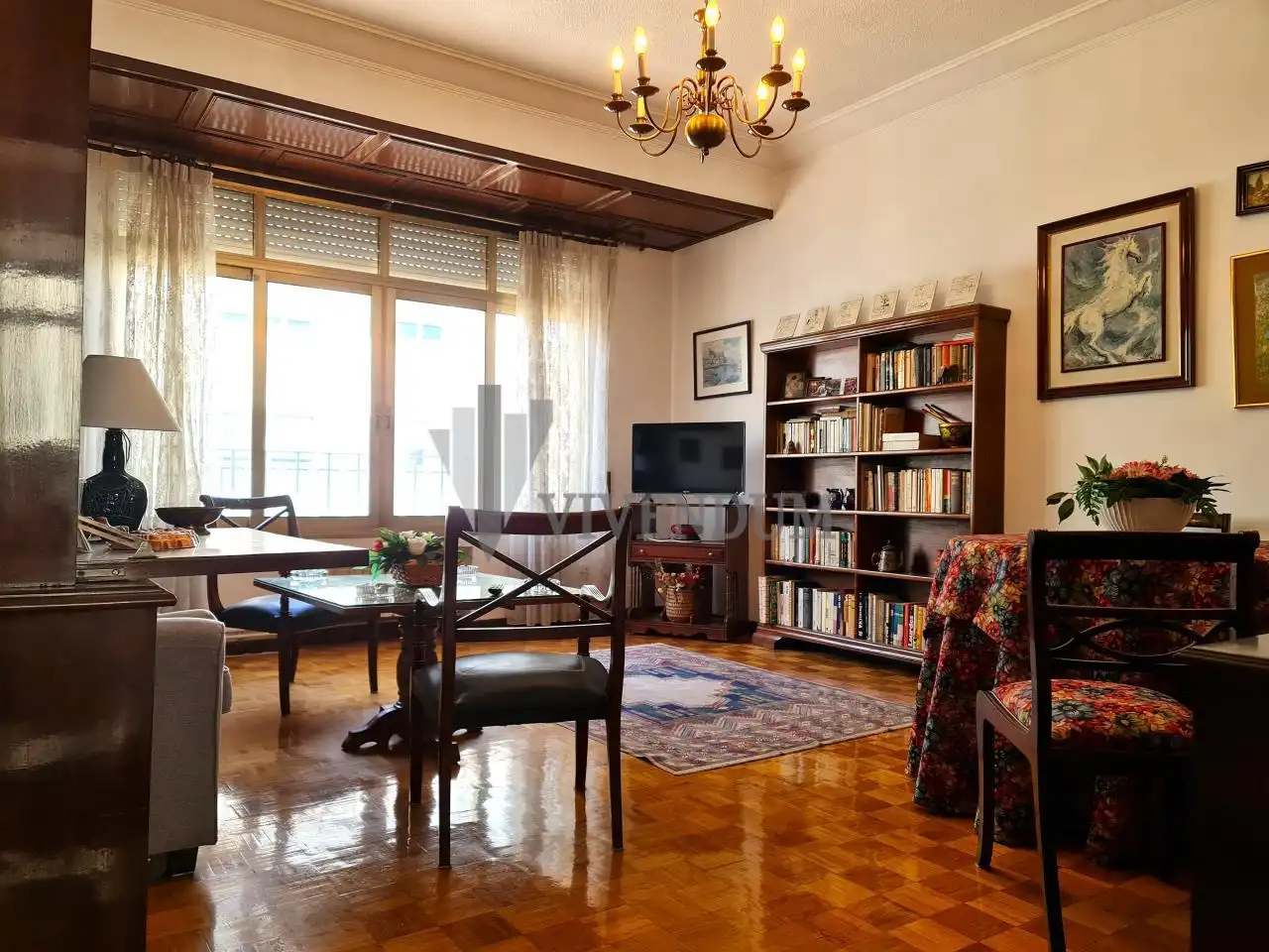 Living room of Flat for sale in Vigo   with Heating, Parquet flooring and Terrace