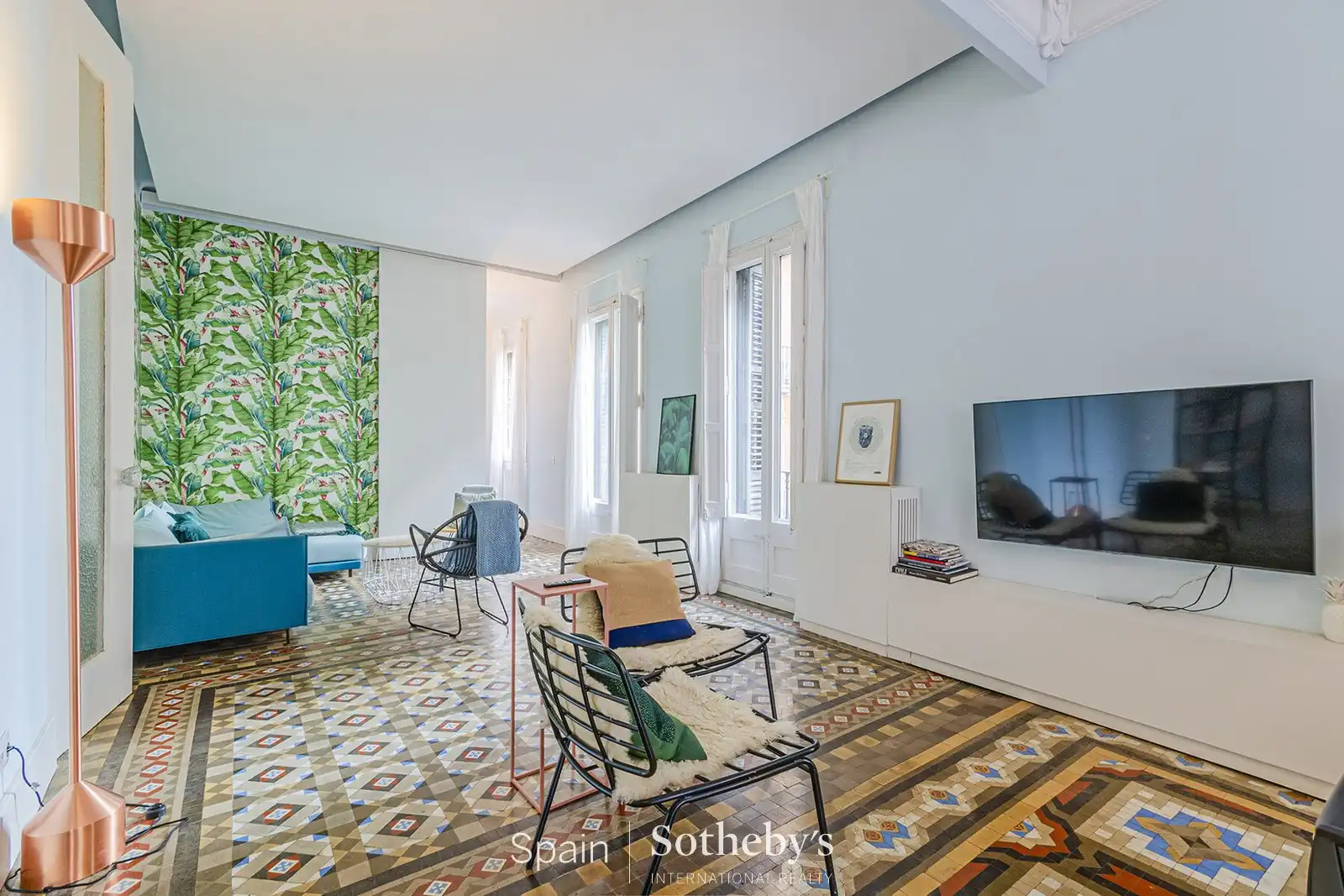 Sala d'estar de Apartament en venda en Barcelona amb Aire condicionat, Calefacció i Terrassa