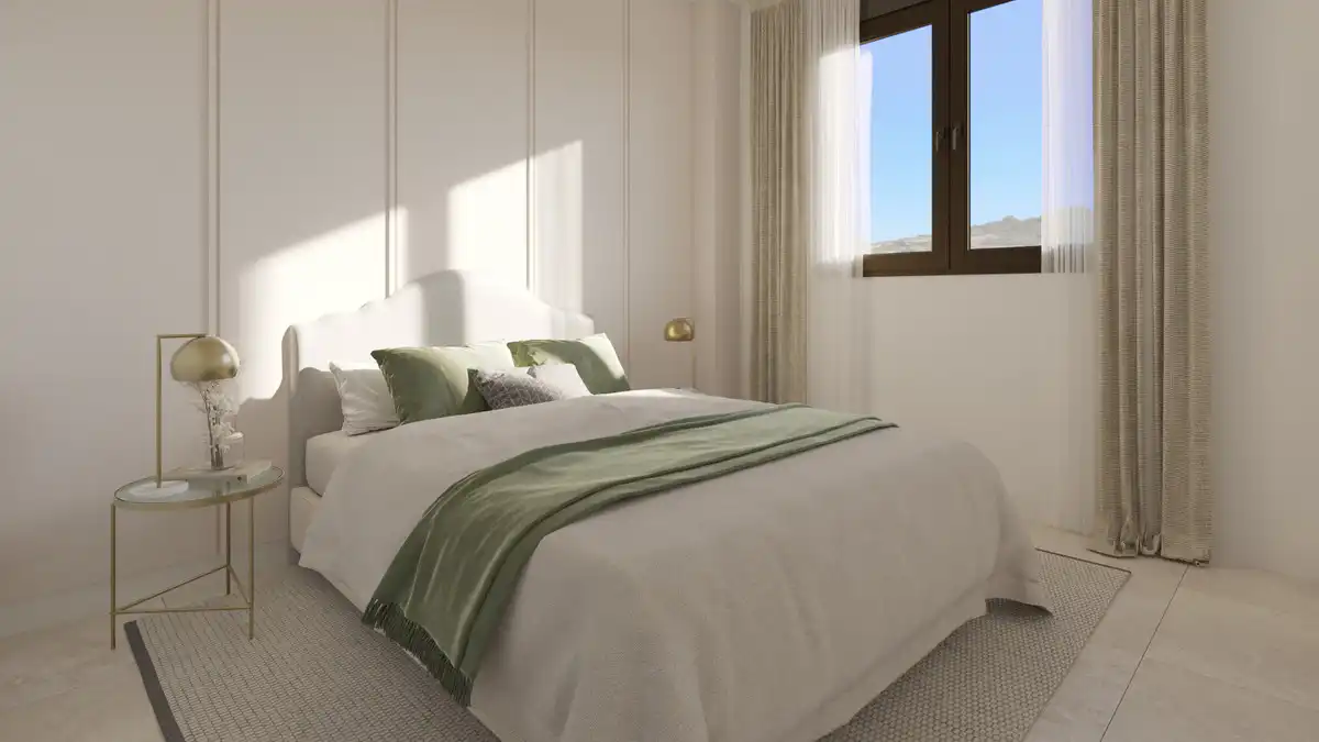 Dormitori de Apartament en venda en Estepona amb Aire condicionat, Jardí privat i Terrassa