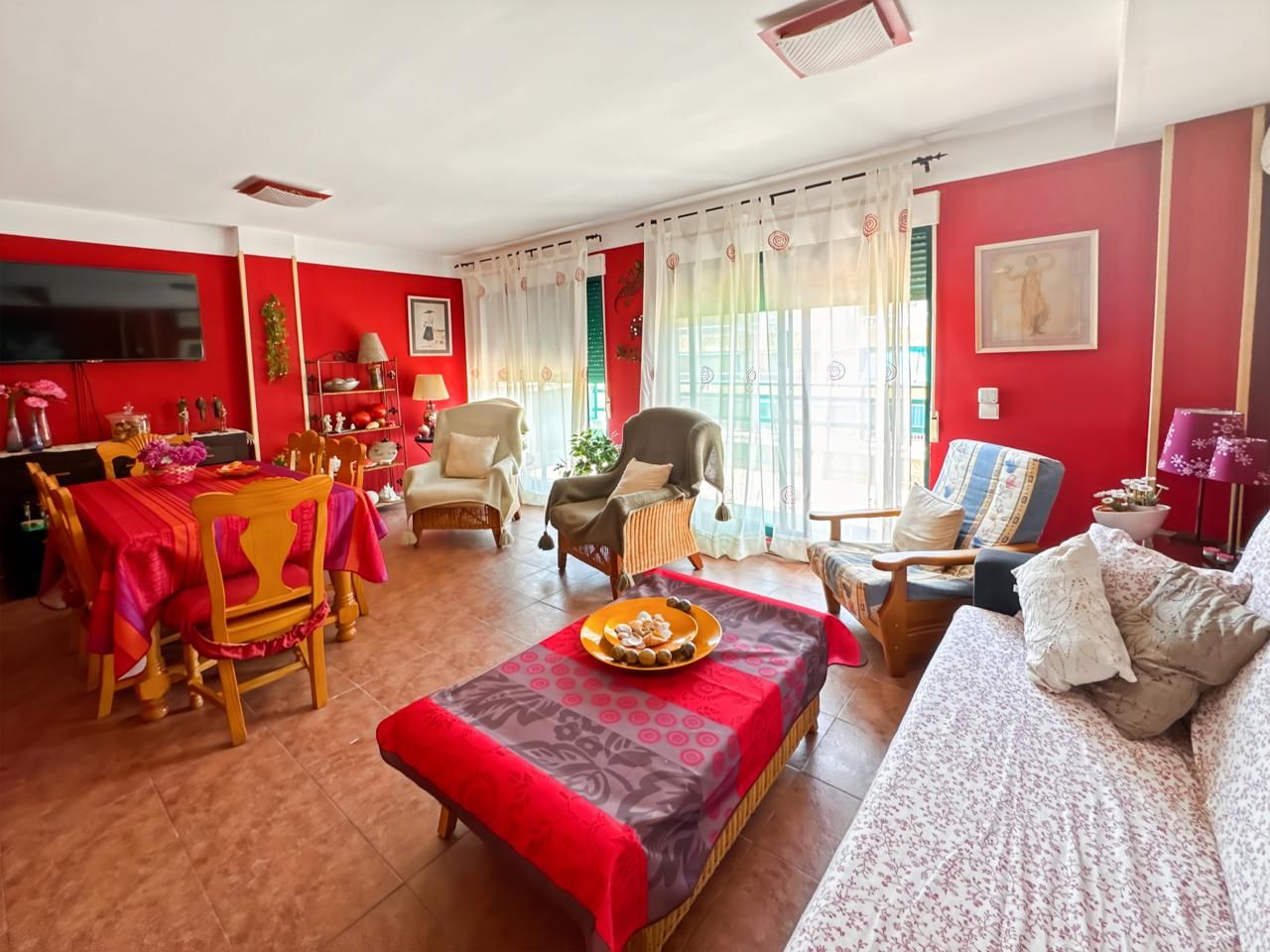 Living room of Flat for sale in Miramar  with Air Conditioner, Terrace and Furnished