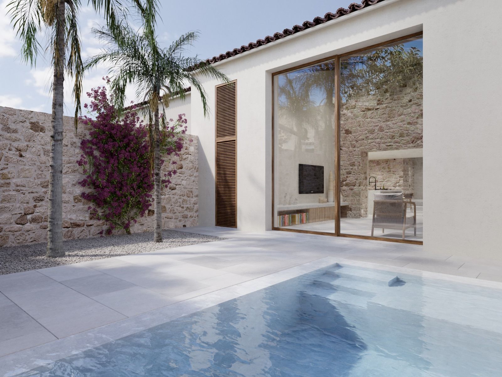 Swimming pool of Country house for sale in Petra  with Air Conditioner, Heating and Private garden