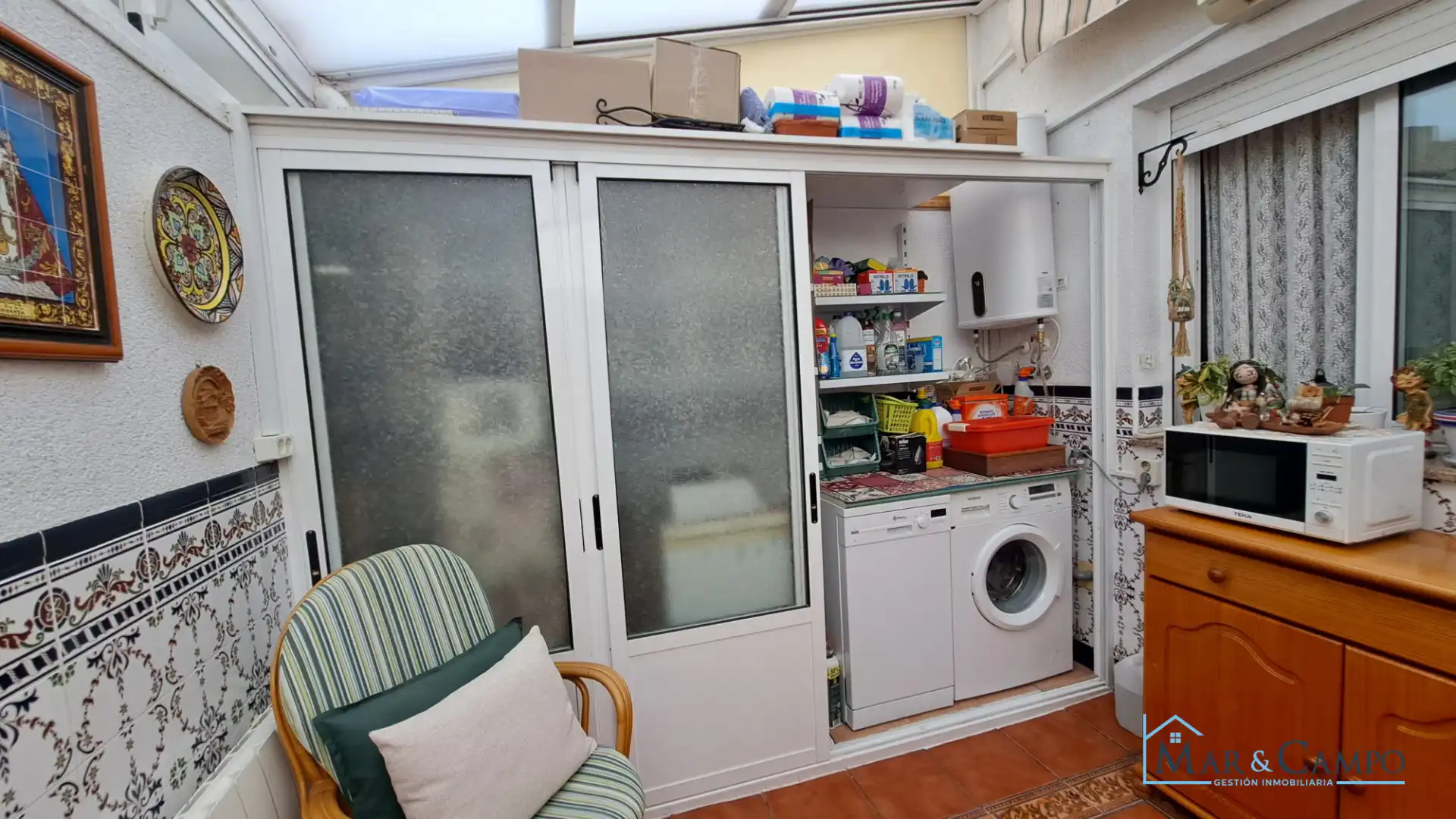 Cuina de Casa adosada en venda en San Javier amb Aire condicionat, Jardí privat i Moblat