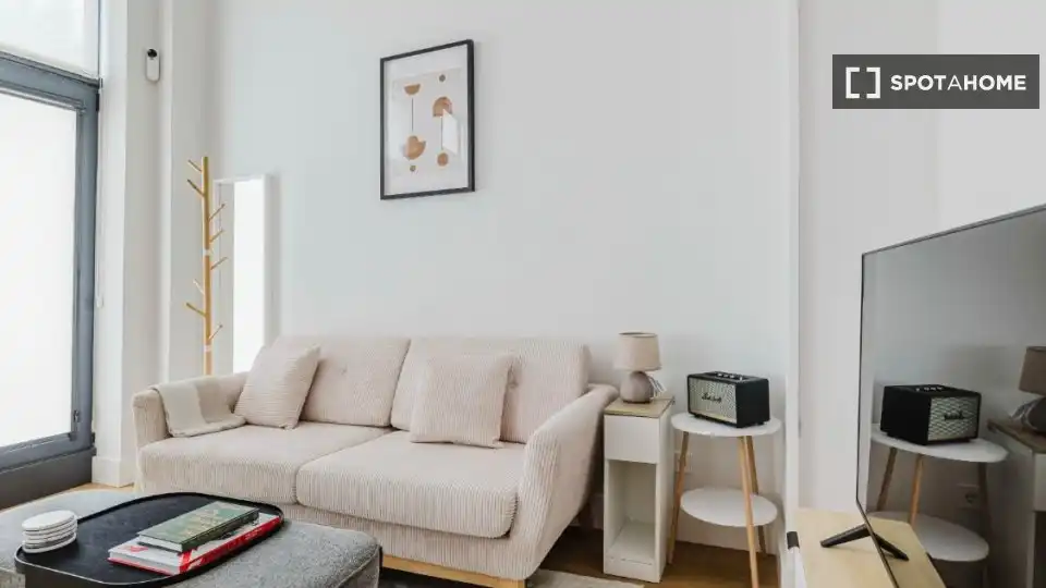 Living room of Flat for rent in Madrid  with Air Conditioner, Heating and Furnished