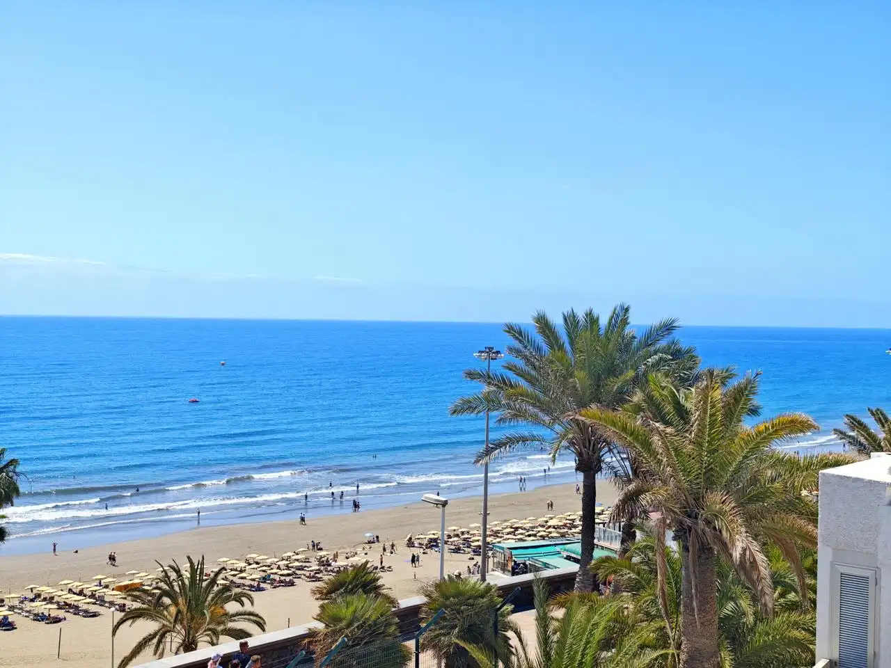 Vista exterior de Planta baja de alquiler en Playa del Inglés