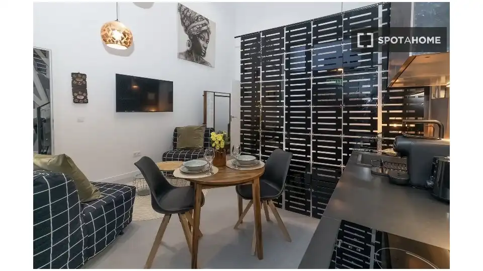 Living room of Apartments for share in Valencia  with Air Conditioner, Terrace and Furnished