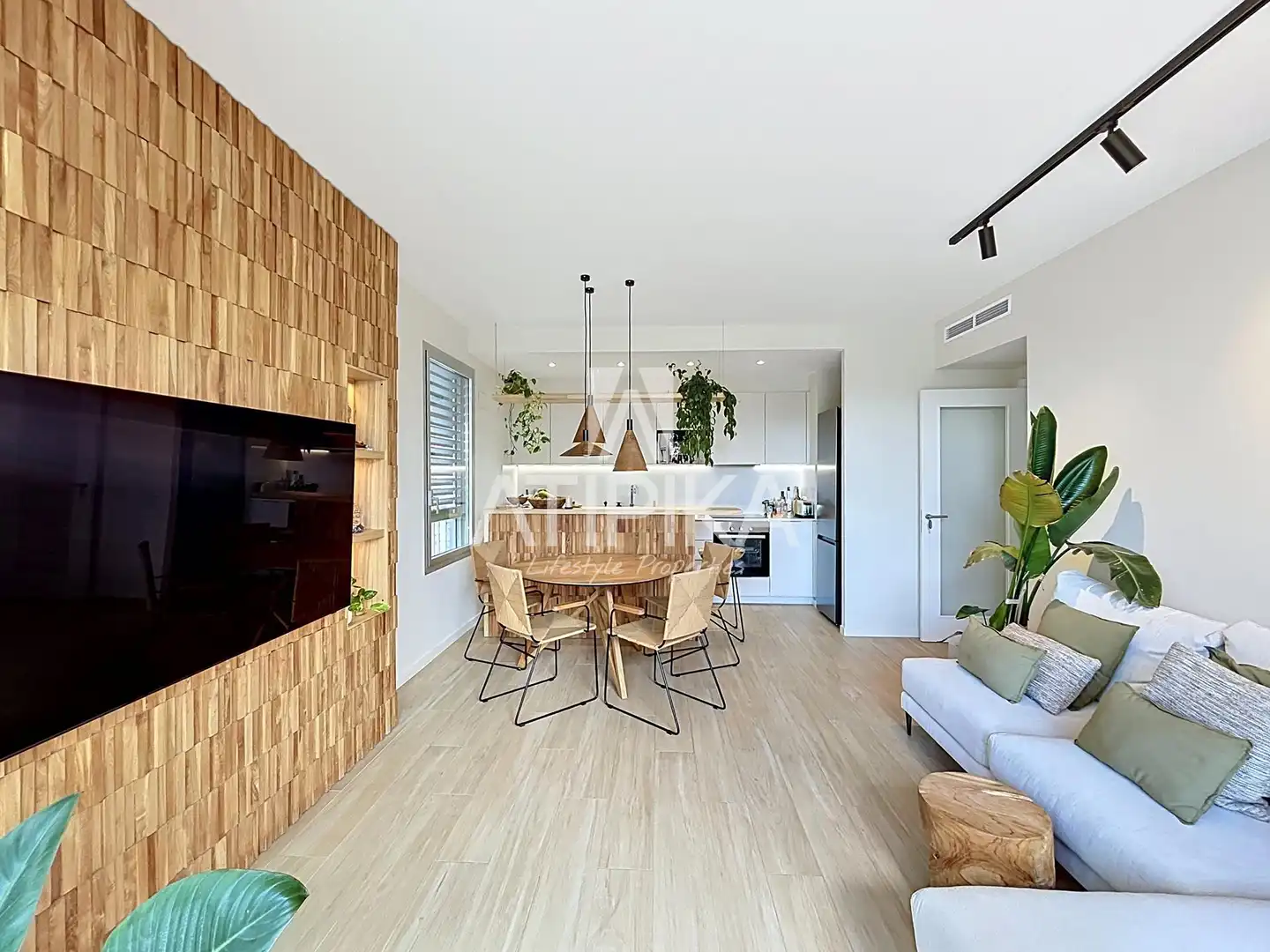 Living room of Flat for rent in Barcelona  with Air Conditioner, Parquet flooring and Terrace