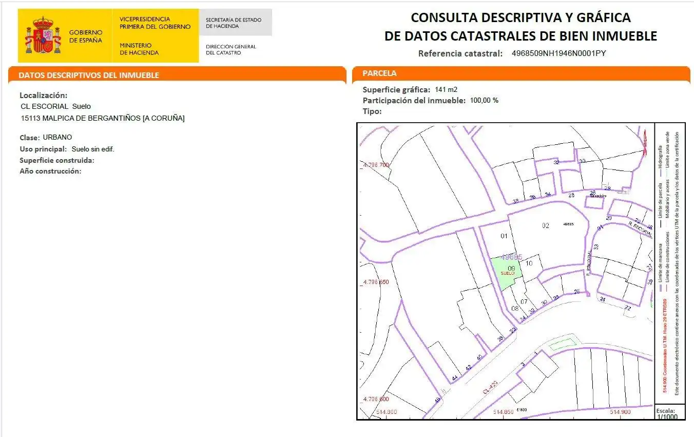 Residencial en venta en Malpica de Bergantiños