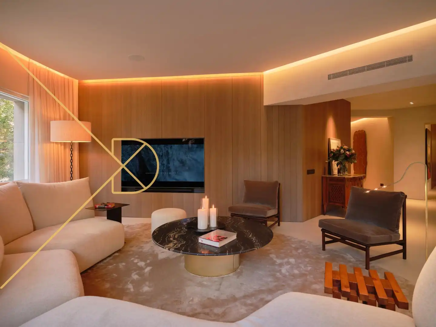 Sala de estar de Piso en venta en  Barcelona Capital con Aire acondicionado, Calefacción y Amueblado