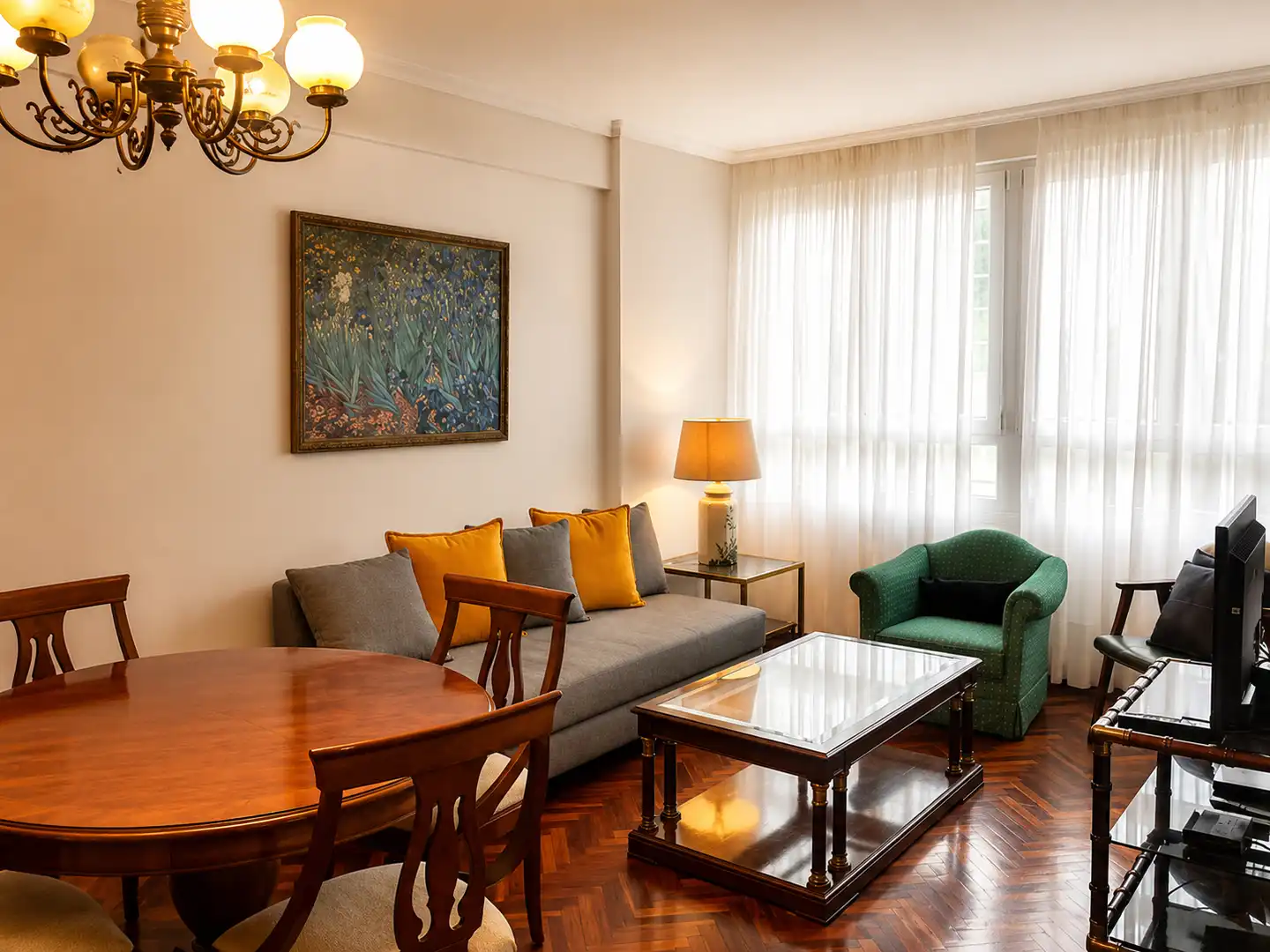 Sala de estar de Piso de alquiler en Santander con Calefacción, Amueblado y Horno