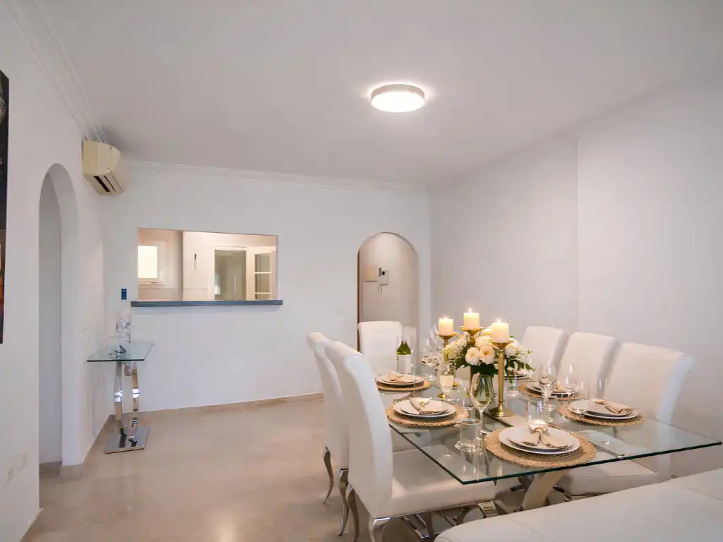 Esszimmer von Wohnung zum Verkauf in Mijas mit Klimaanlage, Heizung und Privatgarten