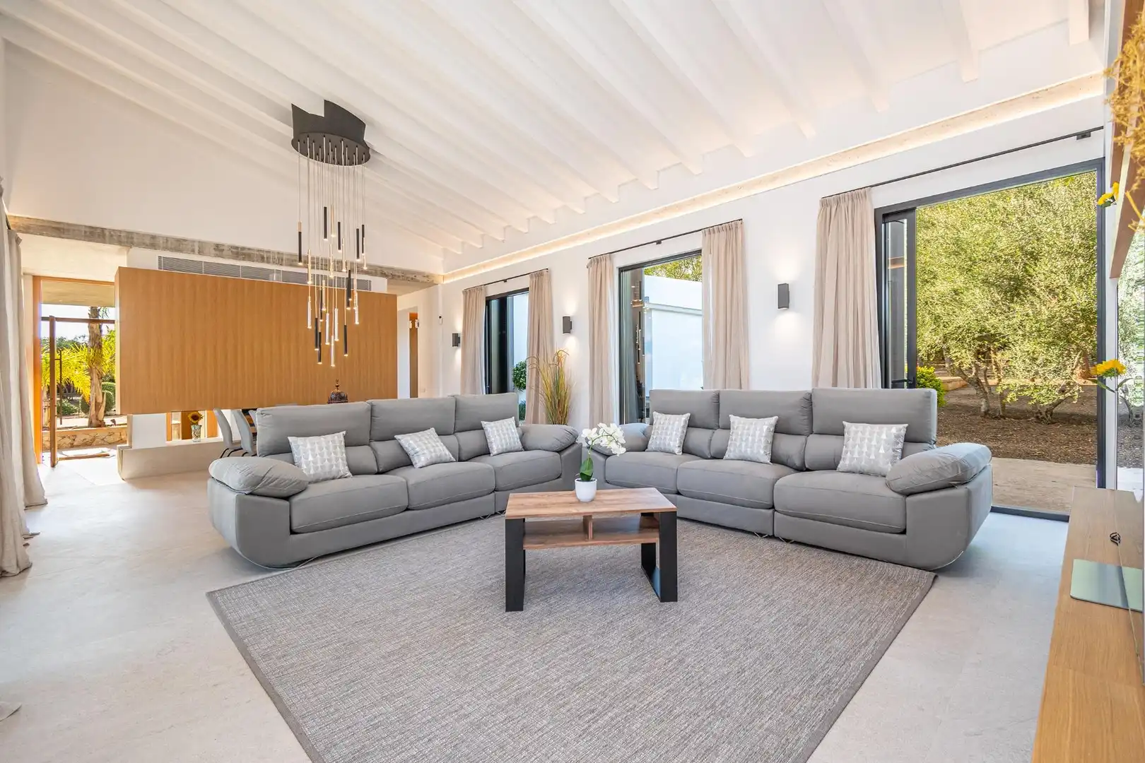 Sala d'estar de Casa o xalet en venda en Porreres amb Aire condicionat, Jardí privat i Terrassa
