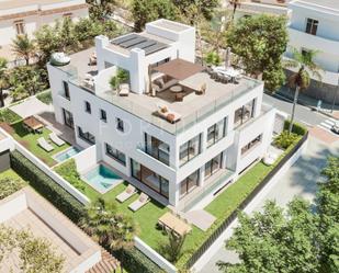 Vista exterior de Casa adosada en venda en Málaga Capital amb Aire condicionat, Jardí privat i Terrassa