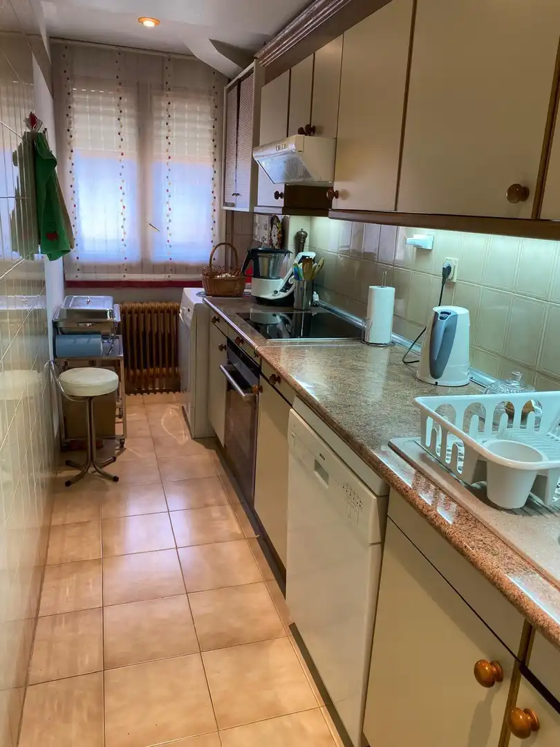Cuina de Pis de lloguer en Jaca amb Parquet, Terrassa i Moblat