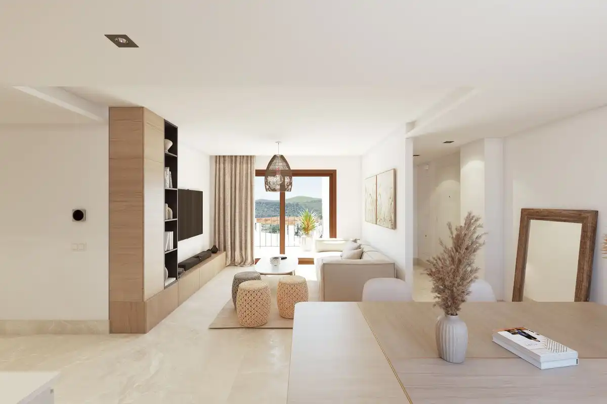 Sala de estar de Apartamento en venta en Benahavís con Aire acondicionado, Jardín privado y Terraza