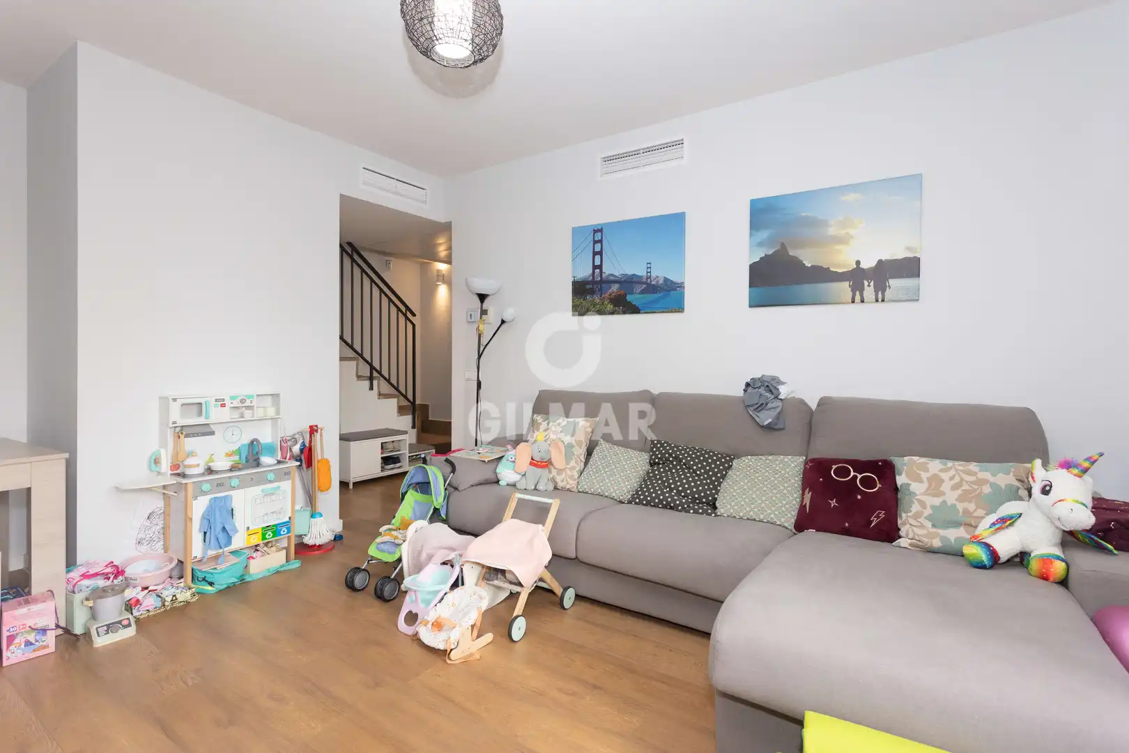 Wohnzimmer von Maisonette zum Verkauf in Madrid mit Heizung, Privatgarten und Abstellraum