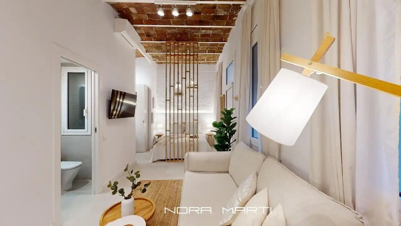 Sala de estar de Planta baja en venta en Barcelona con Aire acondicionado, Calefacción y Amueblado