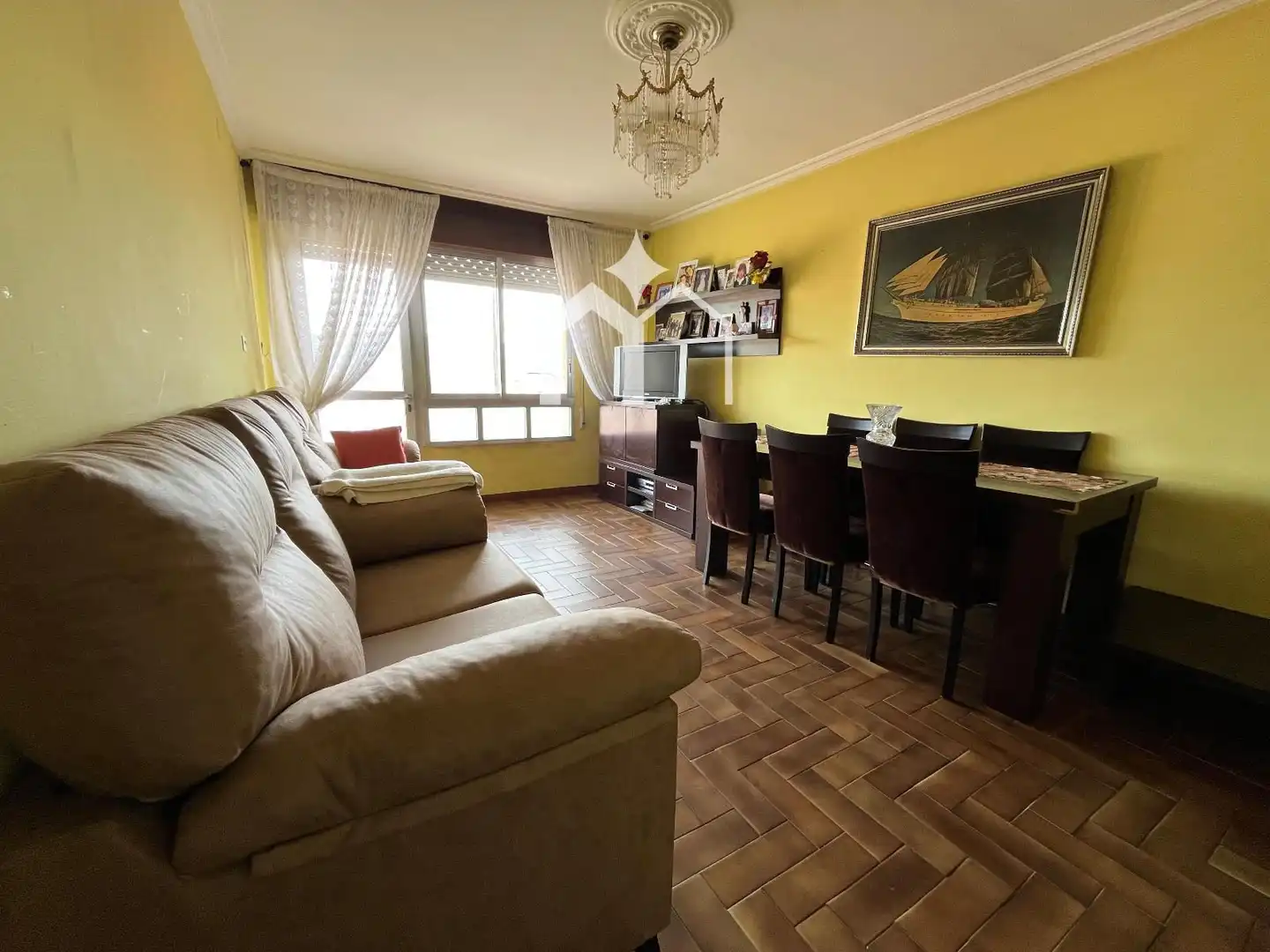 Sala de estar de Casa o chalet en venta en Moaña con Calefacción, Parquet y Terraza