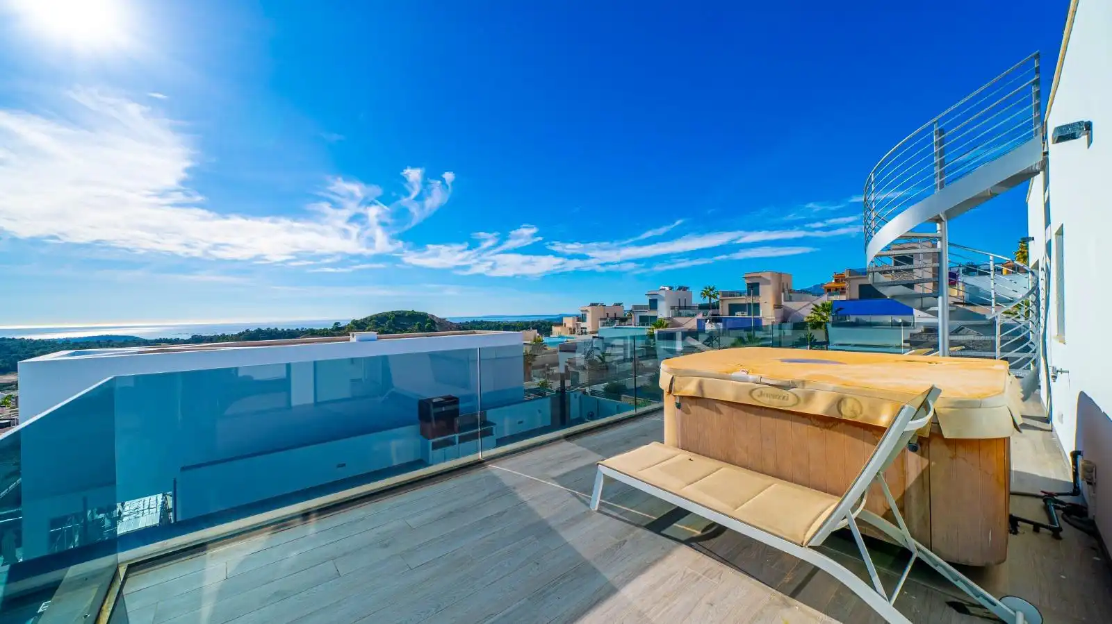 Terrassa de Casa adosada en venda en Finestrat amb Aire condicionat, Calefacció i Jardí privat