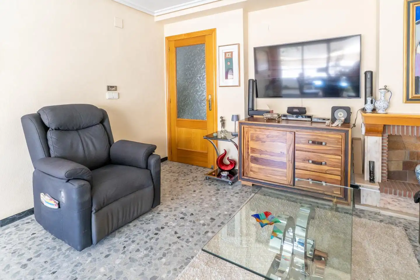 Living room of Flat for sale in Santa Pola  with Air Conditioner, Terrace and Furnished